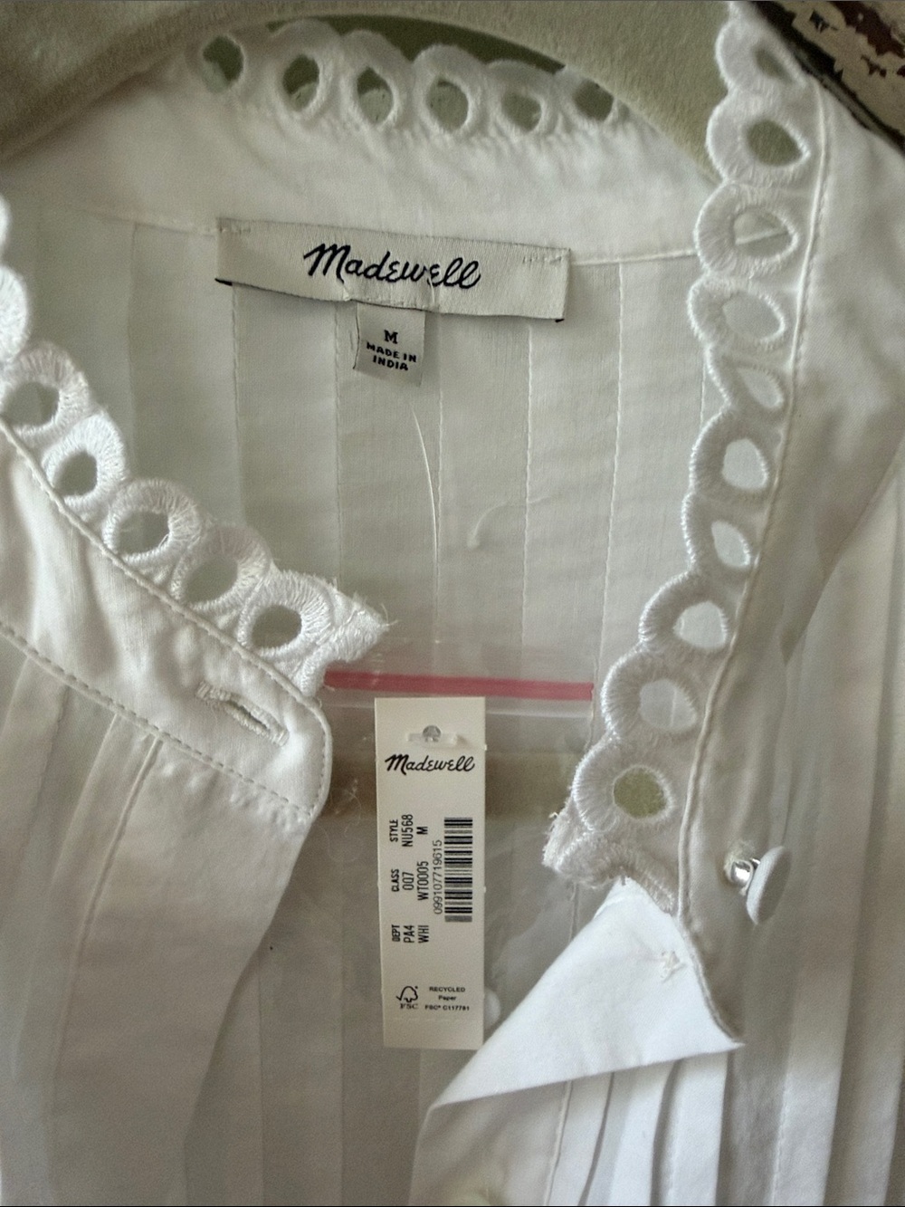 Madewell Pintucked Eyelet Mini Dress - Picture 2 of 7